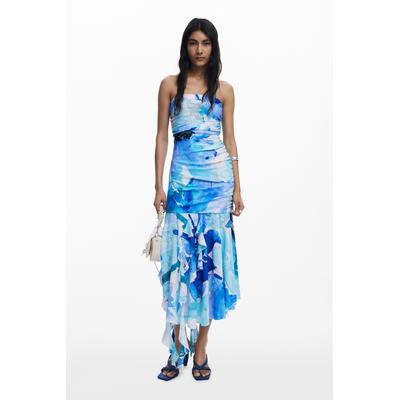 Asymmetric bandeau dress