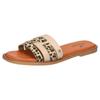 Pantolette MUSTANG SHOES, Damen, Gr. 42, beige (beige, leo), Lederimitat, animal-print, modisch, Schuhe, Flats, Sandale, Slides mit Leo-Einsätzen