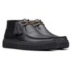 Schnürboots CLARKS "Torhill Hi", Herren, Gr. 43, schwarz, Leder, casual, Schuhe, Desert Boots, High Top Sneaker mit Wechselfußbett