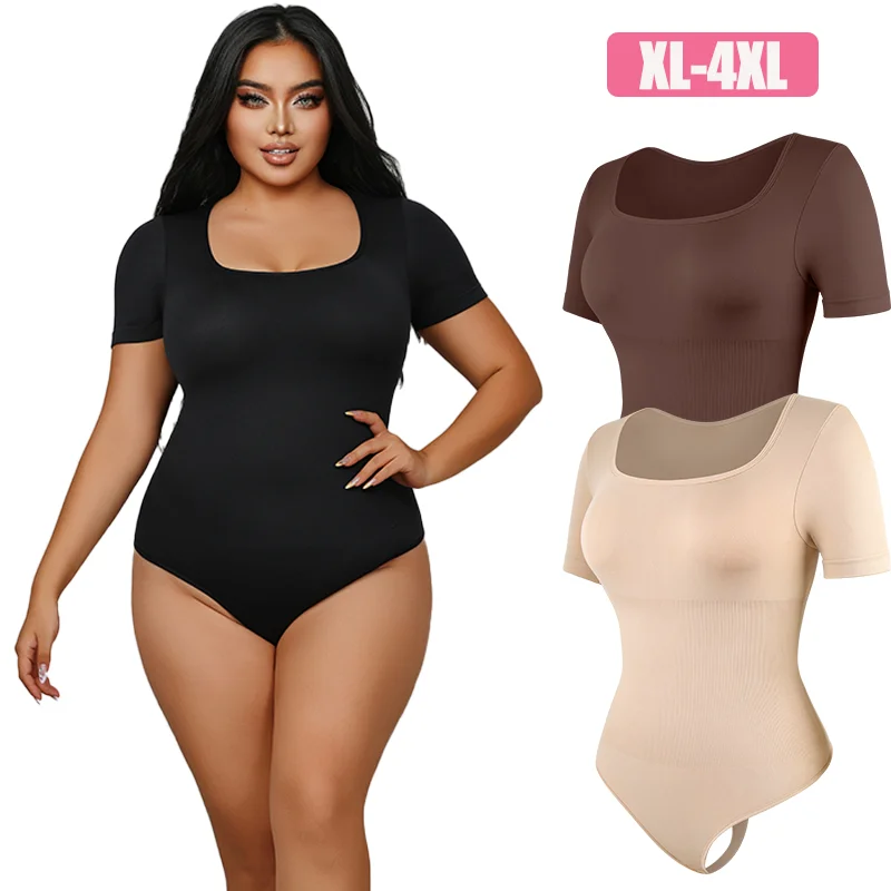 Plus Größe Frauen Abnehmen Full Body Shaper Tanga Body Taille Trainer Butt Lifter Höschen Bauch-steuer Dessous Weiche Shapewear Image