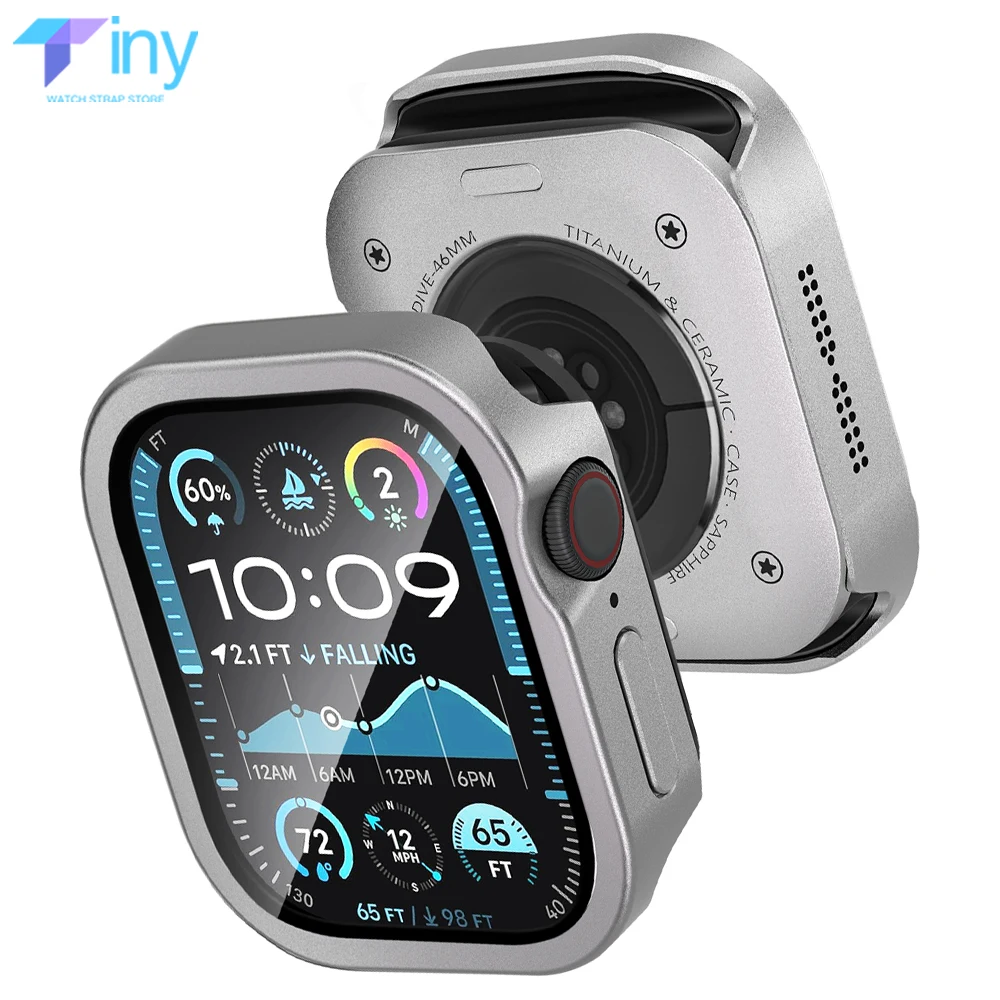 Wasserdichtes Gehäuse aus Aluminiumlegierung für Apple Watch Ultra 3/2 49 mm 46 mm 45 mm 42 mm Metall mit vollständiger Abdeckung Iwatch Serie 10 9 8 7 SE3 44 mm Image