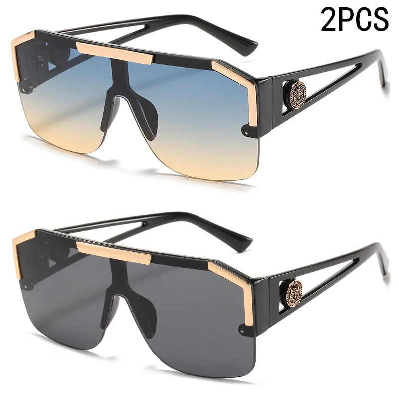 2PCS Neue Lion Kopf Integrierte Sonnenbrille Trendy Große Rahmen Sonnenbrille Weibliche Personalisierte Hohl Bein Sonnenbrille 6922 Image