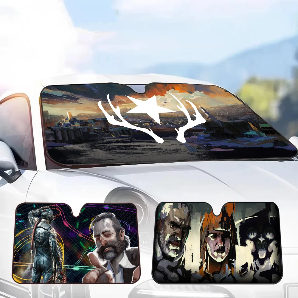 Disco Elysium Sommer Auto Sonnenschirm Frontscheibe Sonnenschirm Sonnencreme Wärmedämmung Sonnenschirm Regenschirm Einziehbar Image