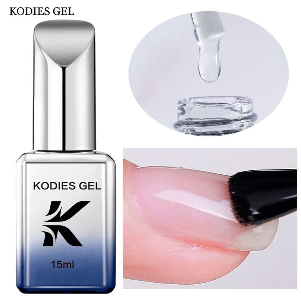 KODIES GEL Nagelgelpoliermittel, selbstnivellierender flüssiger Gel-Lack, semi-permanenter UV/LED-Harz, Soak Off Nagellack, Maniküre-Zubehör Image