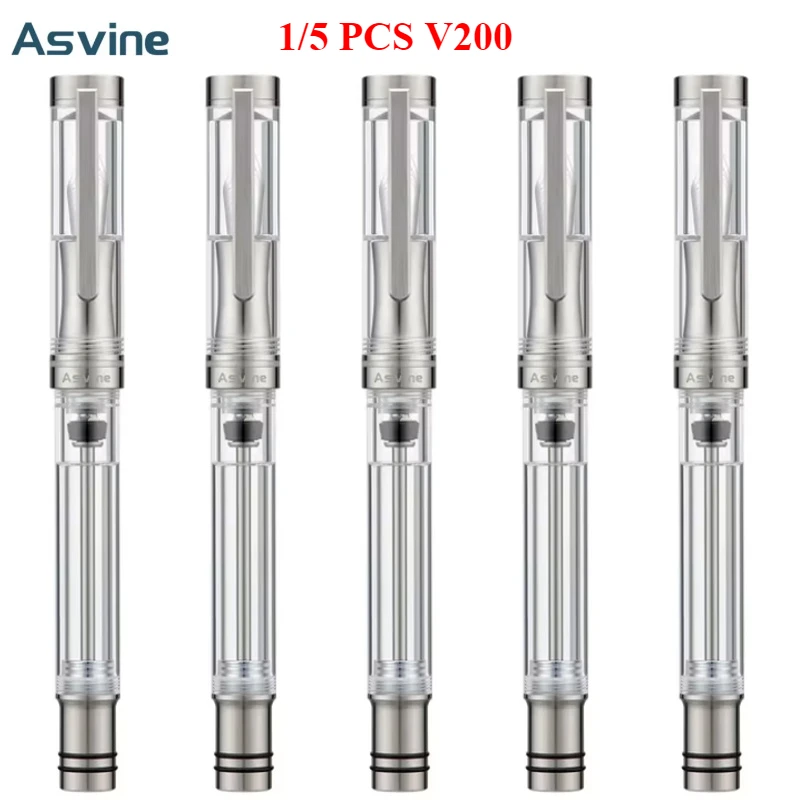 5/1 Stück asvine v200 Titan Füll federhalter Vakuum füllung asvine ef f f m Feder klar transparent Acryl Schreibwaren Schul material