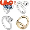 Eleganter UNOde50-Ring für Sie: Silber und 18 Karat Gold, steigert das Selbstvertrauen und den Charme
