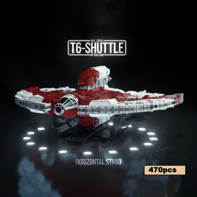 Space Series UCS T6-Starfighter Shuttle Bausteinmodell Imperial Fighter Technologie Ziegel Spielzeug Geschenke für Jungen Image