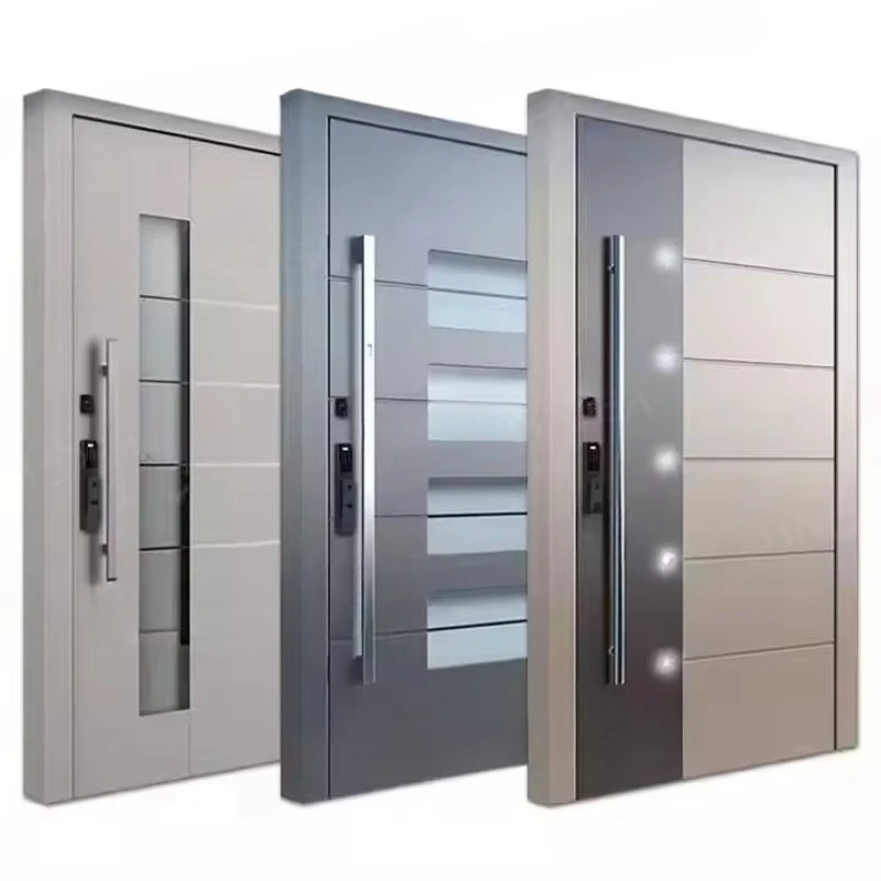 Schaft-Eingangstür, Stahl-Fronttür, doppelte Sicherheitstür aus Aluminium für Privathaushalte