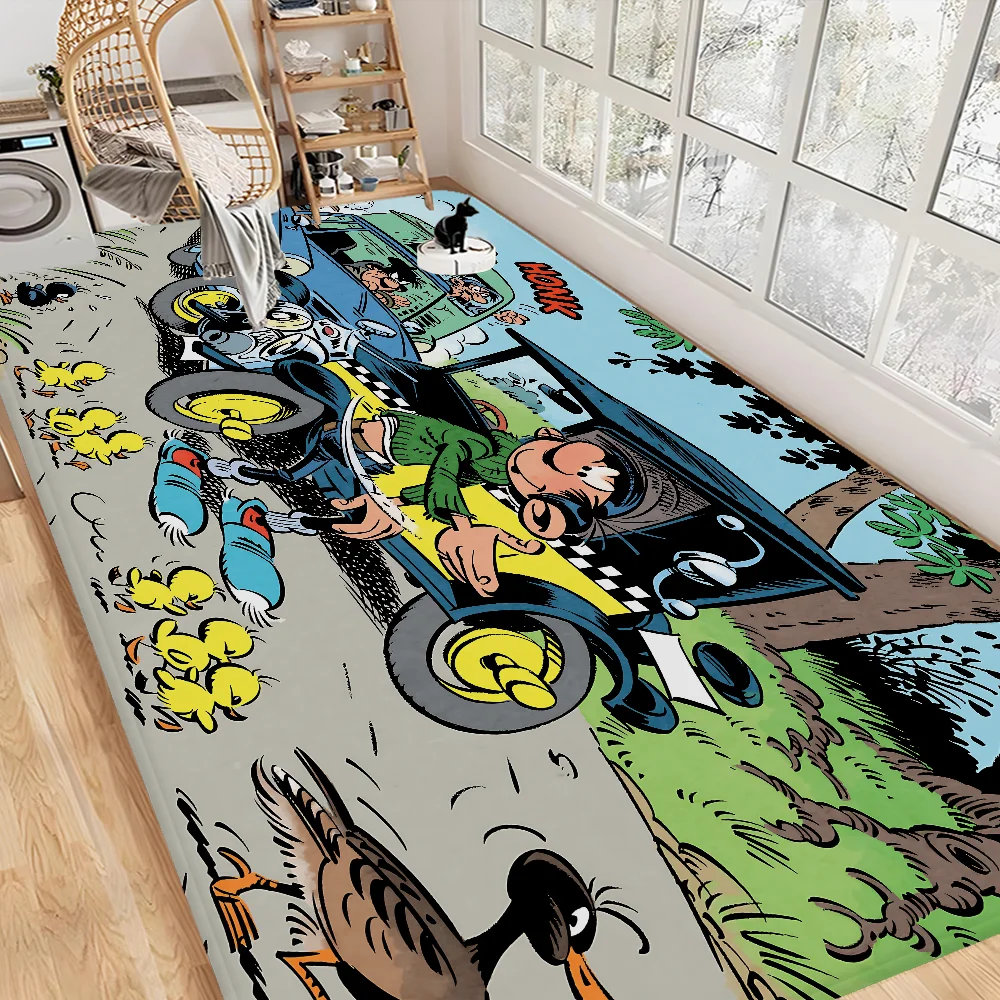 Gaston Lagaffe Flurteppich Retro Multiple Choice Wohnzimmer Küchenteppich Rutschfester Willkommensteppich Image