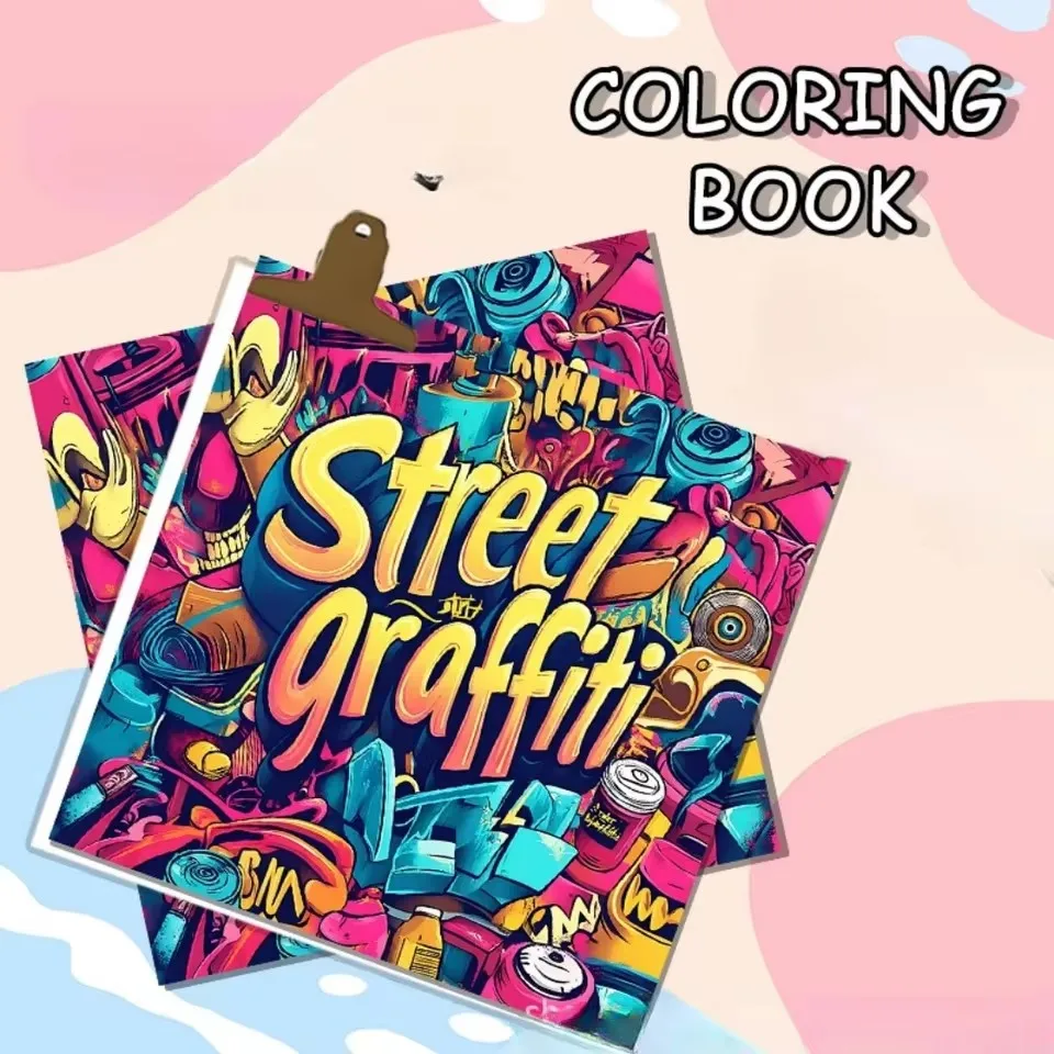Street Graffiti Colouring Book Adult Picture Book Image