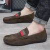 Flache Herrenschuhe, neuer Komfort, rutschfest, verschleißfest, Freizeitschuhe, gestreift, atmungsaktiv, britischer Stil, runde Zehenschuhe 2024