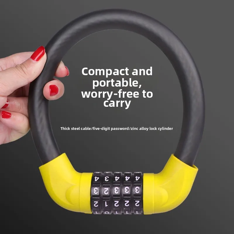 Fahrrad Rennrad Mountainbike Diebstahlsicherung Drahtschloss Fünfstelliges Passwort Elektrisches Motorrad Bold Antishear Lock Reitausrüstung Image
