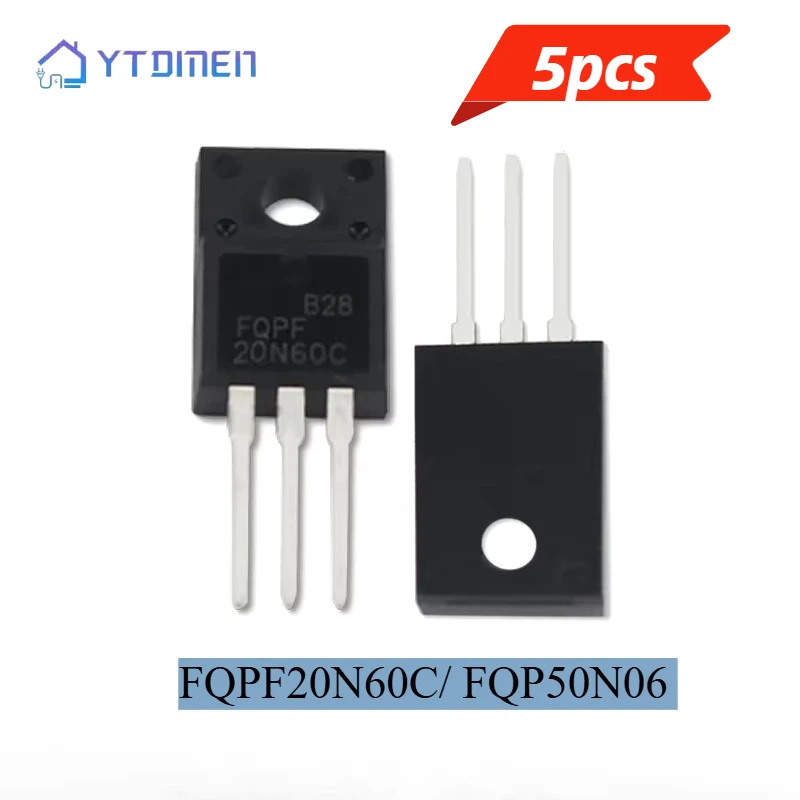 5 Stück FQPF20N60C FQP50N06 Transistor FQPF2060C FQP50N06 TO-220 Transistor Feldeffekttransistor DIY Elektronisches Kit Image