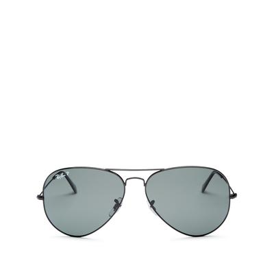 Ray-Ban Men's Classic Polarized Brow Bar Aviator Sunglasses, 62mm - Black/Black Polarized