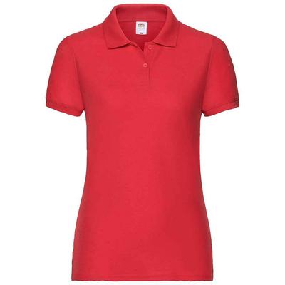 Fruit of the Loom Damen Poloshirt Lady Fit Piqué (Rot) Image
