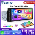Hikity 1DIN "Carplay/Android Auto Lettore MP5 Universale HD Touch Screen Auto BT FM TF USB D-play