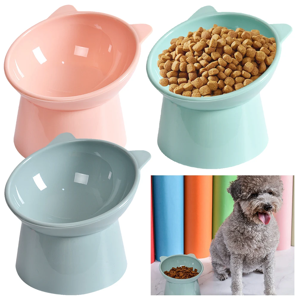 Bol de nourriture inclinable pour chat, bol surélevé ergonomique surélevé, bol de nourriture pour chat, grand bol Anti-vomissement pour chien, antidérapant pour chats à face plate