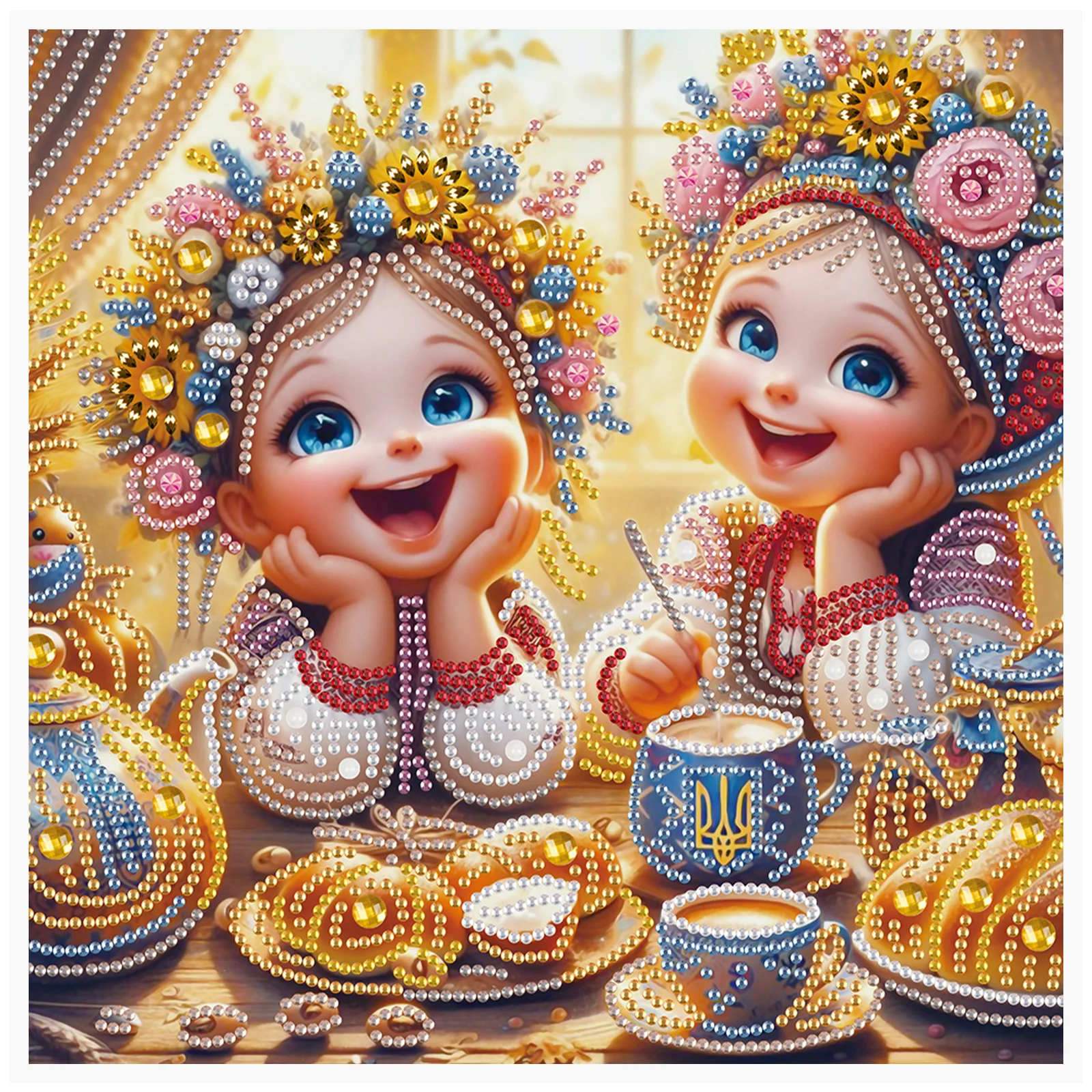 Kits de peinture d'art diamant pour adultes, bricolage de belles filles, kits d'art de diamant de forme spéciale pour débutants pour cadeau de décoration murale de maison