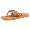 Zehentrenner TAMARIS "AVRIL", Damen, Gr. 39 (5,5/6), orange kombiniert, Textil, Lederimitat, sportlich, Schuhe, Sommerschuh, Flats, Schlappen mit T-Logoanhänger