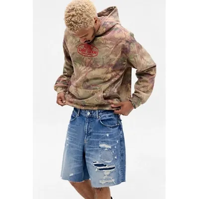 BDG Rip N Repair Denim Shorts - Blue 34 at Urban Outfitters