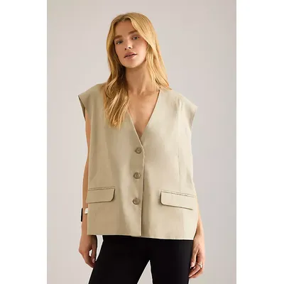 Gestuz Izza Linen-Blend Waistcoat