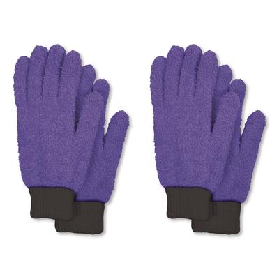 TidyUps Microfiber Dusting Gloves, Purple with Black Cuffs, 4 Gloves (CH7TU68026)