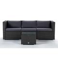 Set di divani da giardino 3 posti in rattan sintetico grigio