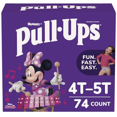 Huggies Pull Ups Learning Designs Potty Training Pants for Girls, Size 6, 4T-5T, 38 lbs to 50 lbs, 74/Carton (KCM45272)