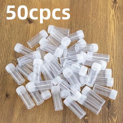 TEMU 50pcs 0.17oz Small Plastic Test Tube Pet Cap Pill Capsule Storage Container Image