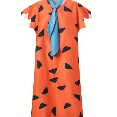 TEMU 2pcs Flintstones Animated Cosplay Live Action Dress Up Cosplay Party Stage Play Costumes Men Dress Up Costumes Novelty Costumes Image