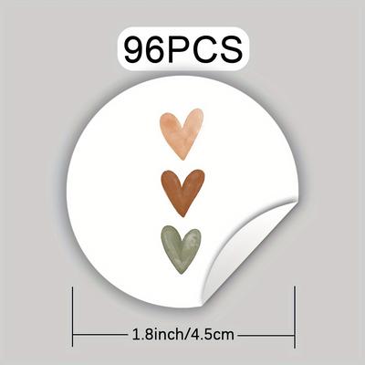 TEMU 96pcs, Gift Wrapping Tags, Heart-shaped Stickers, Suitable For Birthday Gifts, Weddings, Parties, Businesses, Gift Bags, Cards, Envelopes, Boxes, Labels And Supplies Image