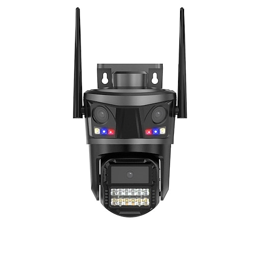 9-MP-Dreifachobjektiv-WLAN-Sicherheitskamera für den Außenbereich – PTZ-Überwachungskamera mit automatischer Verfolgung, 3-Bildschirm-Vorschau, Nachtsicht, IP66-wasserdicht Image