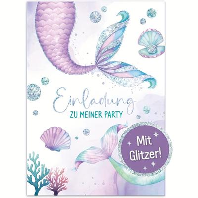 TEMU 12 X A6 Mermaid Party Invitations For Kids, Birthday Invitations - & Image