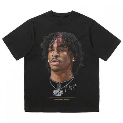 TEMU Y2k-inspired Cotton T-shirt For Men& Women-hip-hop Basketball Print, Crew Neck, Short Sleeve- Sports& Casual Wear Image