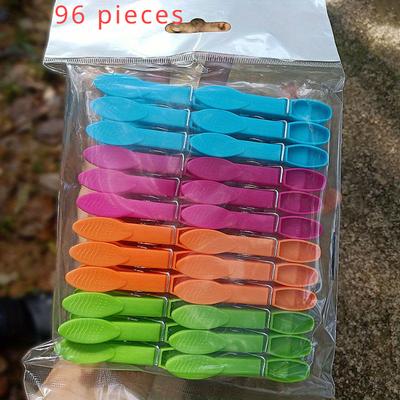 TEMU 48pcs Set Of Heavy Plastic Clothespins In Colors, Durable Spring Clips For Drying Clothes, Multipurpose Clip Sets For Laundry And Photo Hanging, Clothes Pins Image