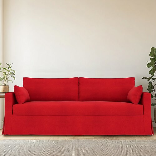 Sofabezug, passend für Hyltarp-Sofa, einfarbig, gesteppte Samtbezüge Image