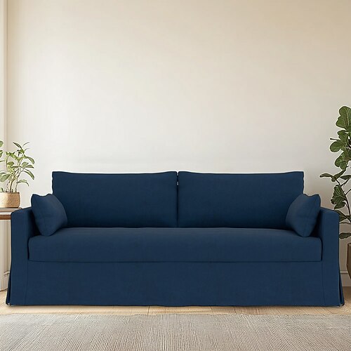 Sofabezug, passend für Hyltarp-Sofa, einfarbig, gesteppte Samtbezüge Image