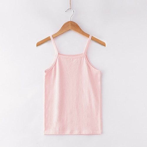 Kinder Mädchen Panzer Einfarbig Outdoor Ärmellos Streetwear Ab 4 Jahren Sommer Weiß Rosa Grün Image