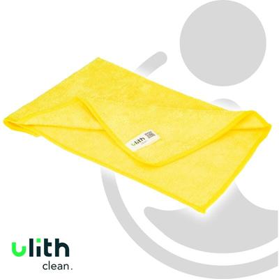 ULITH Clean-Basic Microfasertuch, 40 x 40 cm, Gelb, 210 GSM, Robust, Langlebig, mit hoher Image