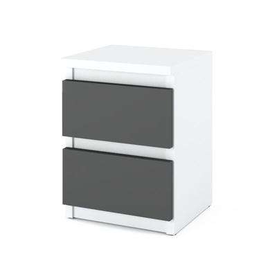 Nachttisch Weiß Grau 30 CM 2S Nachttisch Schlafzimmermöbel Nakastlik Image