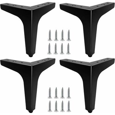 4er-Set 15 cm schwarze Möbelbeine aus Metall, langlebige Sofabeine, Couchtischbeine, Image