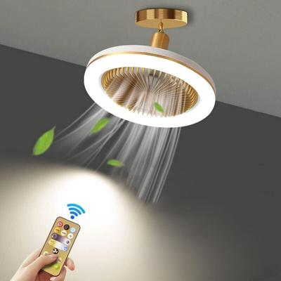Silencieux Ventilateur de Plafond avec 30W led Lampe Intégrée et Télécommande Dimmable E27 Petit Image