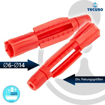 Universal Hohlraumdübel Allzweckdübel Dübel 6,0 x 37 mm - 100 Stück - Kunststoff rot - Tecuro Image