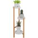 Relaxdays - Scaffale Portapiante con 3 Ripiani in Plastica, Scala Portafiori, Supporto Vasi,