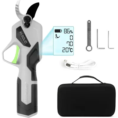 Cordless Electric Pruning Shears 3H Runtime Built-in Li Battery Display Garden Scissor Clipper