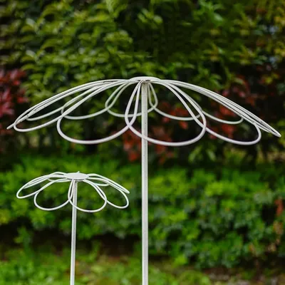 2 Pack Garden Stake Yard Plant Support Stakes Garden Trellis Plant Cage Support Ring for Climbing