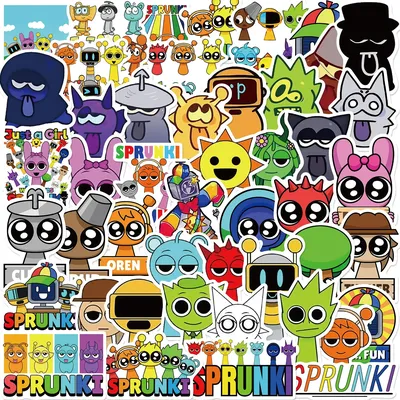 50Pcs Cute Incredibox Stickers for Helmet Water Bottle Laptop Phone Skateboard DIY Notebook Sprunki