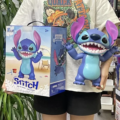 35cm Large Stitch Vinyl Collectible Action Figure - Lilo & Stitch Series, Disney Movie Desk Decor,