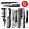 10PCS Barber Hairdressing Combs Multifunction Hair Detangler Comb Anti-static Haircare Hairstyling