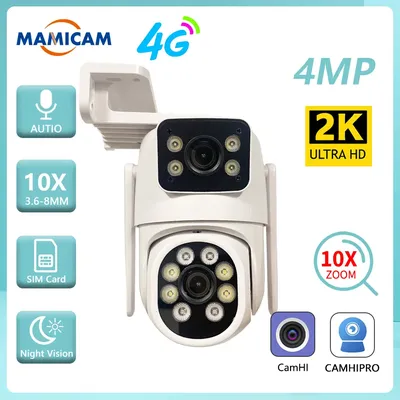4K/8MP WIFI IP Camera PTZ 4MP Video Surveillance Cameras Outdoor Dual Lens 3.6mm-8mm 10X ZOOM Alarm Color Night Camhipro App